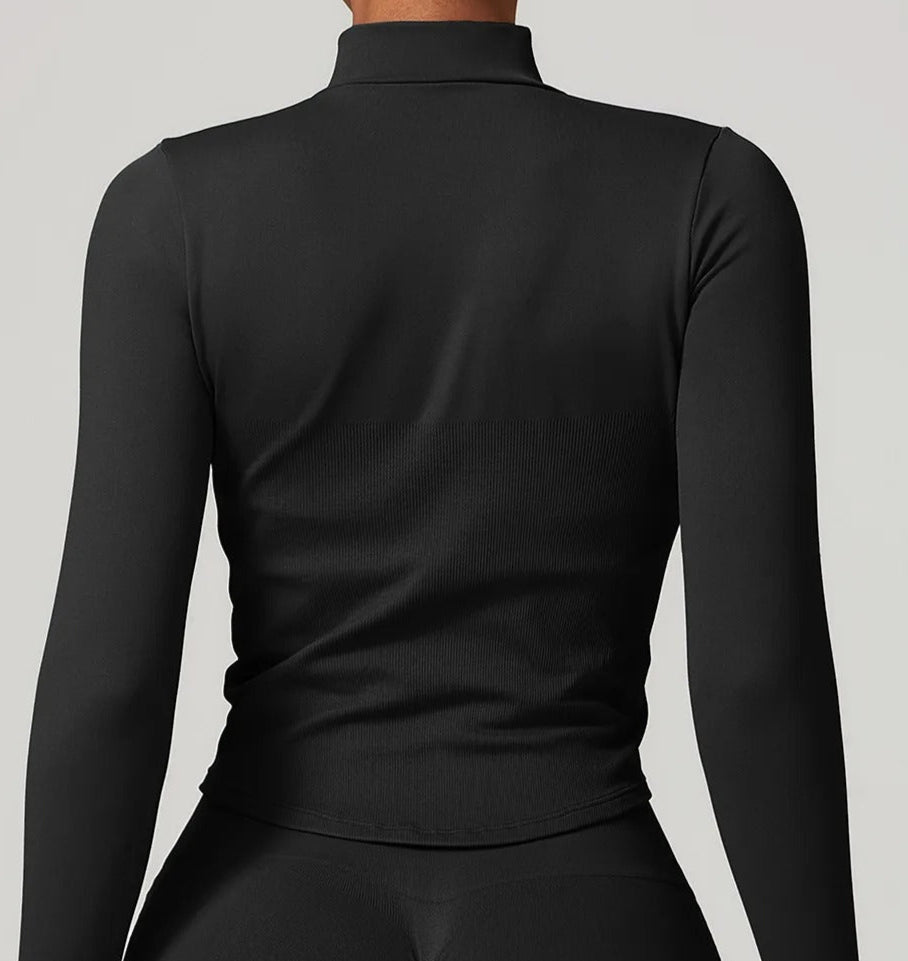 Campera Deportiva Lisa Con Cierre Frontal Y Cuello Alto Ref: 1088