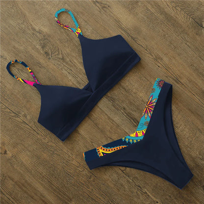 Bikini con Tirantes Finos y Detalle en Contraste Ref: 0533
