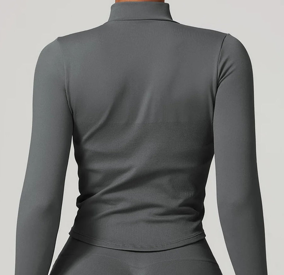 Campera Deportiva Lisa Con Cierre Frontal Y Cuello Alto Ref: 1088