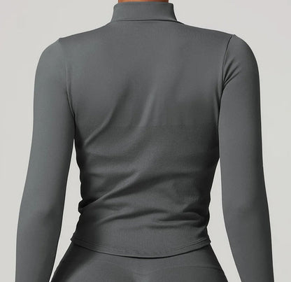 Campera Deportiva Lisa Con Cierre Frontal Y Cuello Alto Ref: 1088
